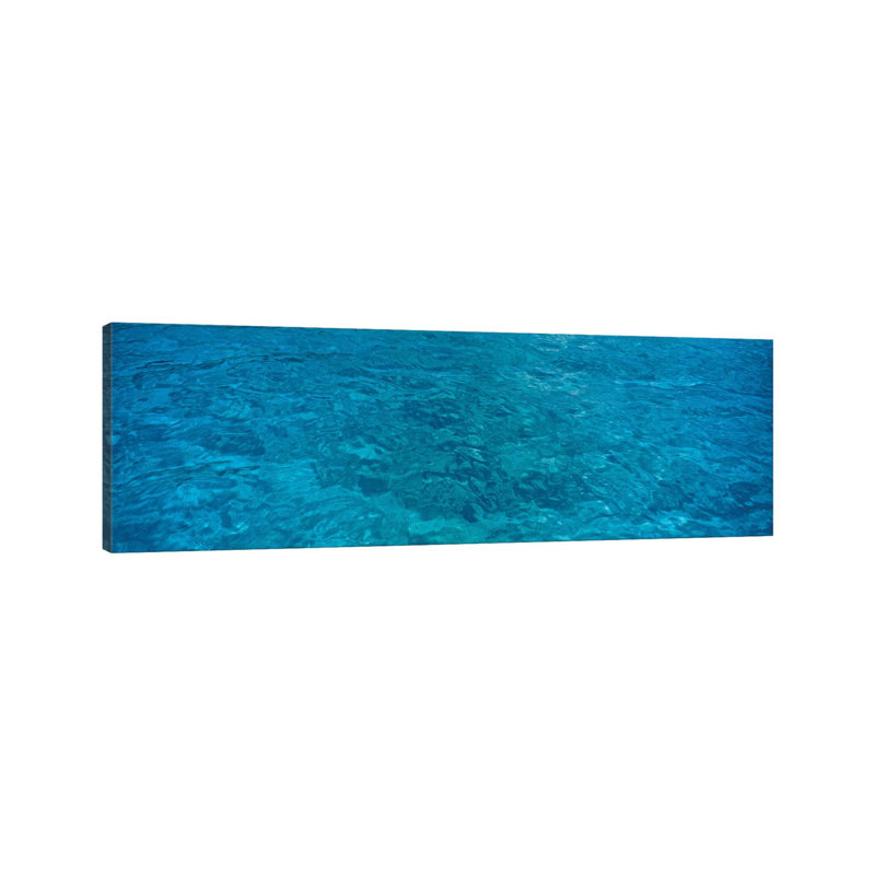 Elevated View Of Rippled Water In Caribbean Sea by Panoramic Images - Wrapped Canvas Panoramic Print