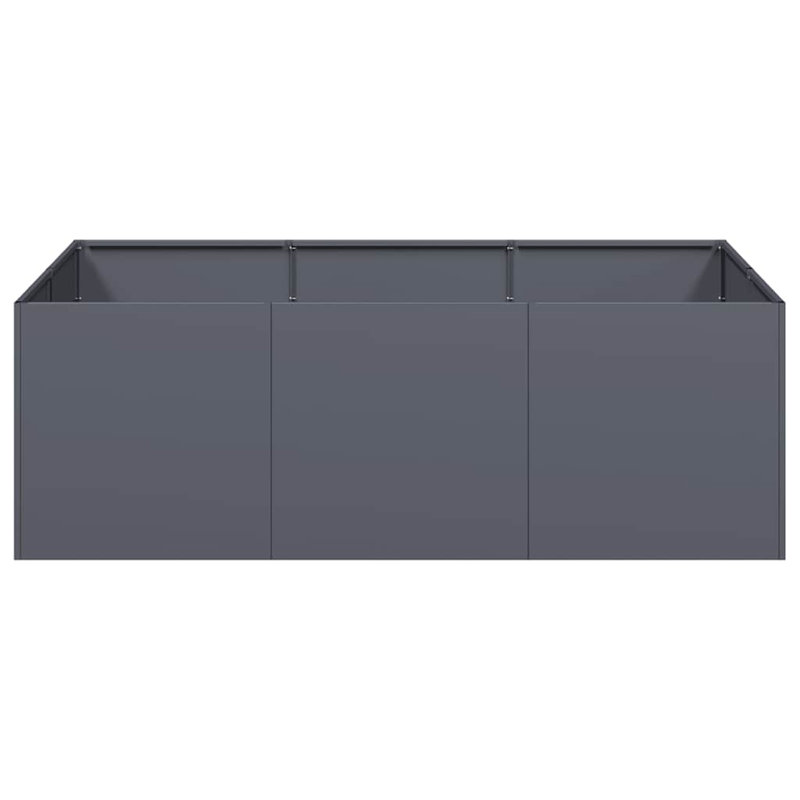 Planter 40 Cm Steel, 40cm H x 120cm W x 80cm D, Anthracite
