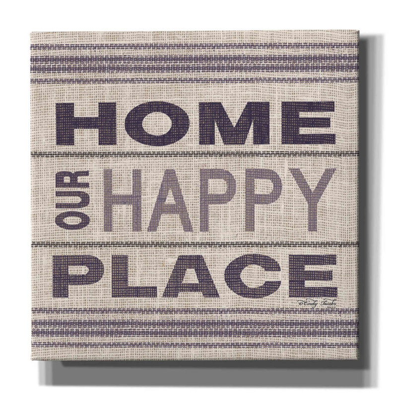 «Home - Our Happy Place» par Cindy Jacobs, art mural sur toile, H 12 po x l 12 po x P 0,75 po