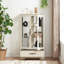 Vitrine lumineuse en verre avec tablettes réglables-122642802
