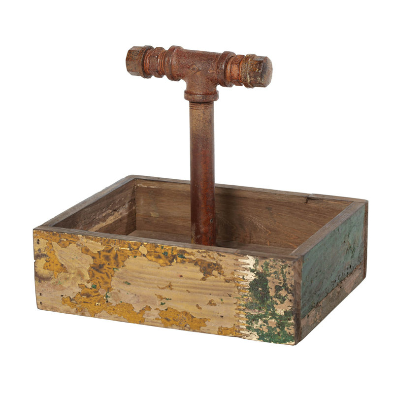 GET Plateau à condiments / boissons en bois récupéré, 9 po x 7 po