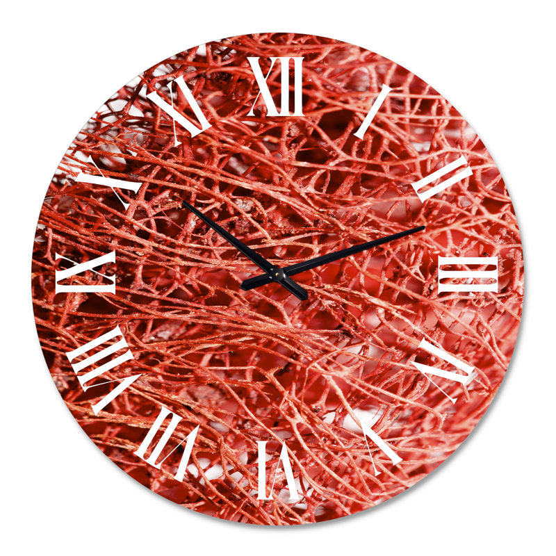 Red Macro Texture - horloge murale moderne, Grand