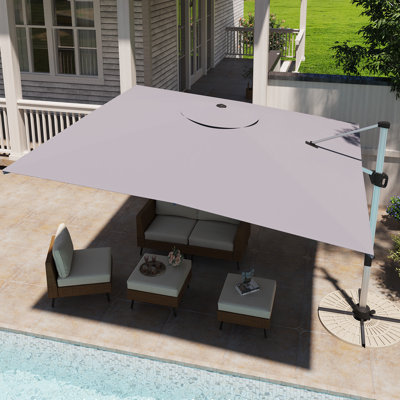 Parasol en porte-à-faux en aluminium 10 pi avec lumière DEL