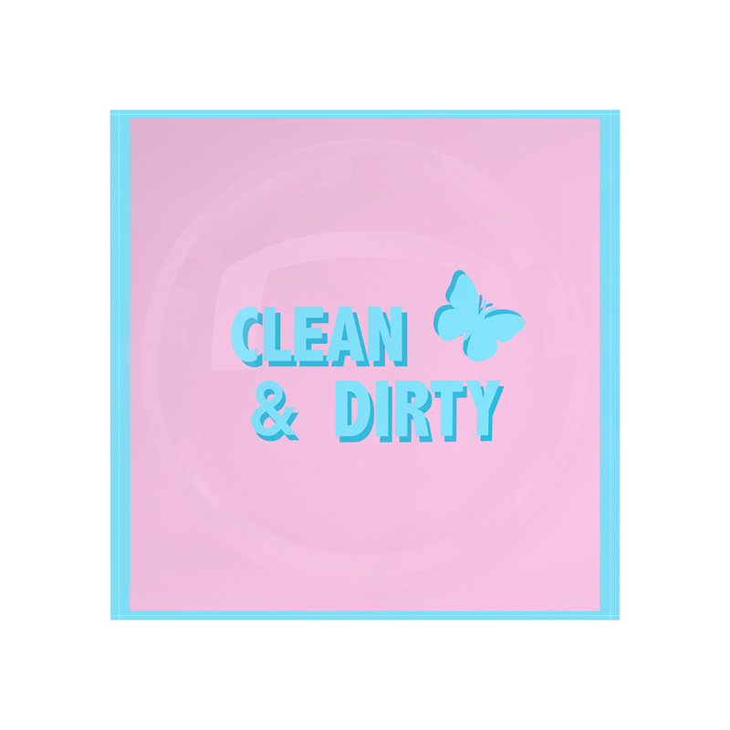 Decorative Tray, 8"W x 8"D x 2"H, Pale Pink Blue