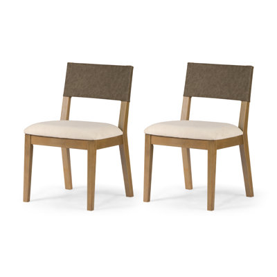Maven Lane Radi Fabric Upholstered Solid Wood Dining Chair, Set of 2