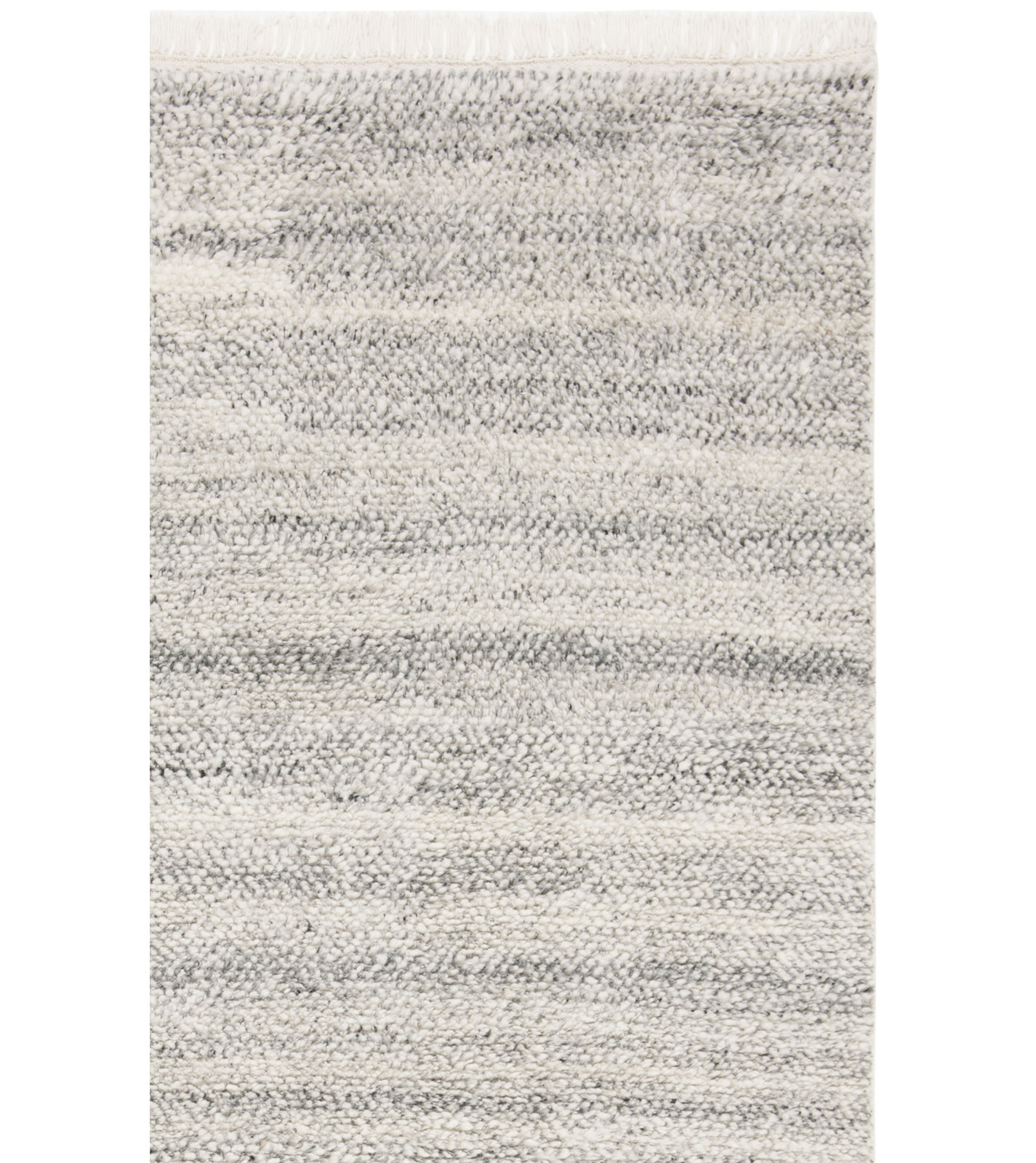 Wyly Light Gray Handmade Shag Wool Rug, Square 1'6"
