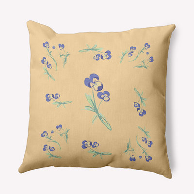 Floral Polyester Throw Pillow
