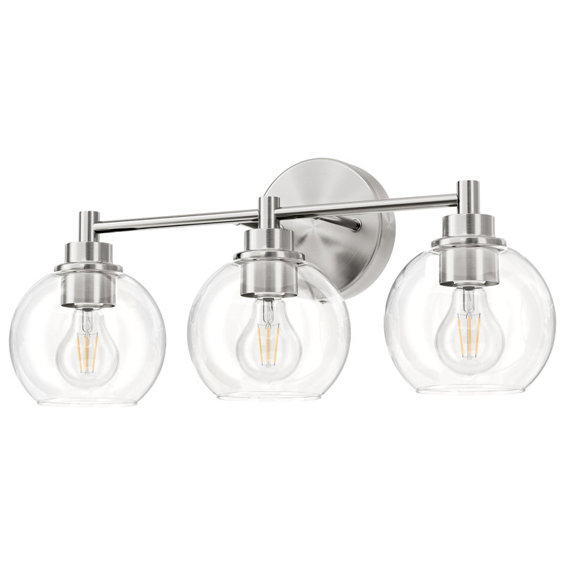 Shelburn Bathroom Vanity Light, 3, Brushed Nickel