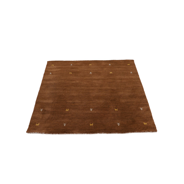 Handwoven Wool Gabbeh Uni Brown Rug