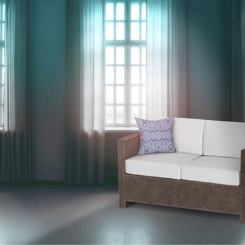  Housse et insert de coussin carré séphaline, 18 po x 18 po, Bleu pâle / bleu marine