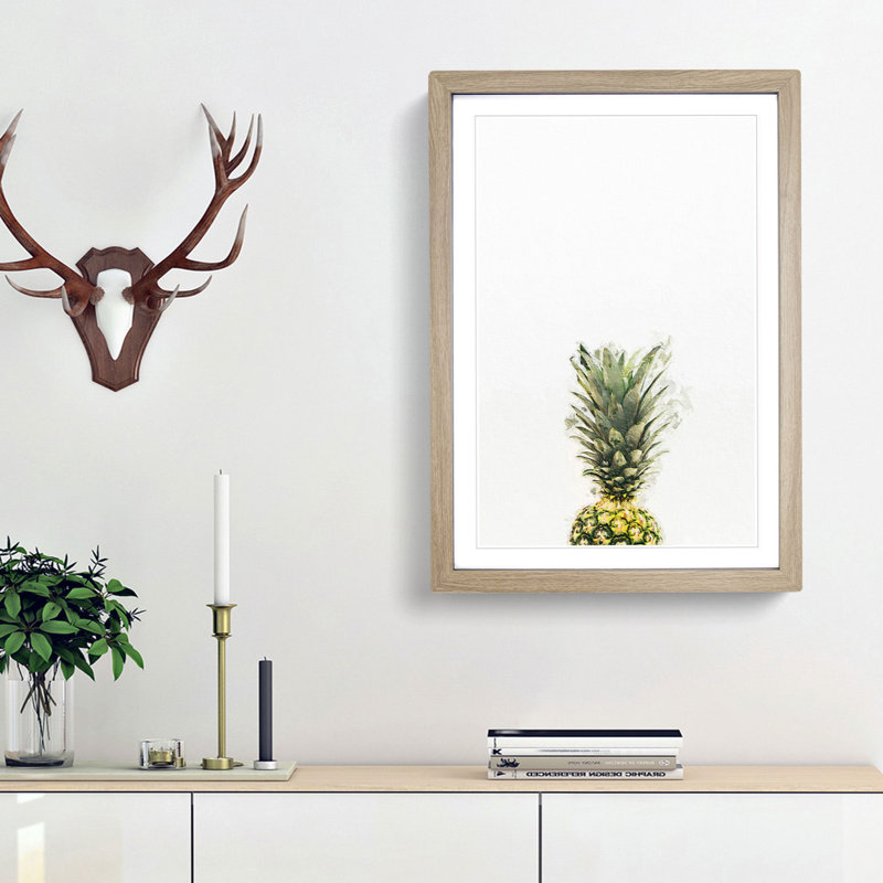 Its Pineapple Time - Framed Print, 65cm H x 48cm W x 2cm D, Oak Framed