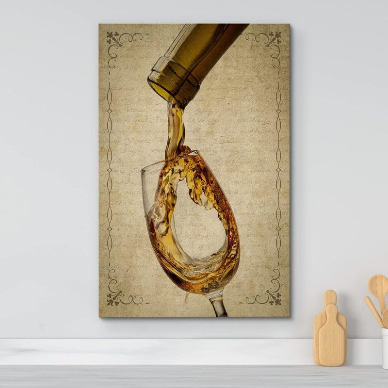 Verre à vin blanc rétro rétro, H 48 po x l 32 po x P 1,5 po