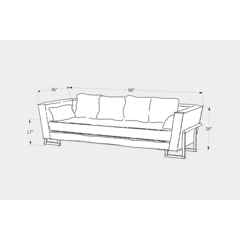 LRG Velvet Sofa, Walnut, Hopsack Linen Blends, No Trays