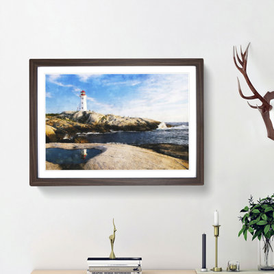 Lighthouse & Seascape In Canada - Single Picture Frame Painting on MDF
