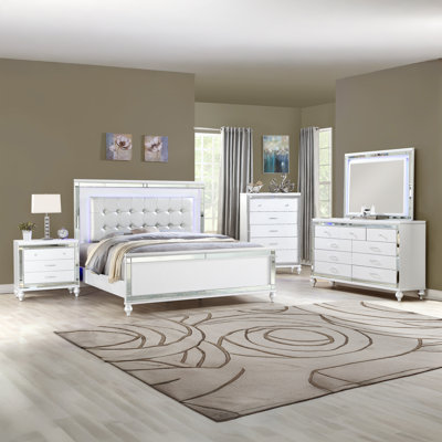 Denard Upholstered Standard 5 Piece Bedroom Set by Rosdorf Park