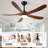 52 Inch Solid Wood Ceiling Fan With LED Light & Remote Control, Indoor/Outdoor 5-Blade Quiet DC Motor For Patio Bedroom Living Room