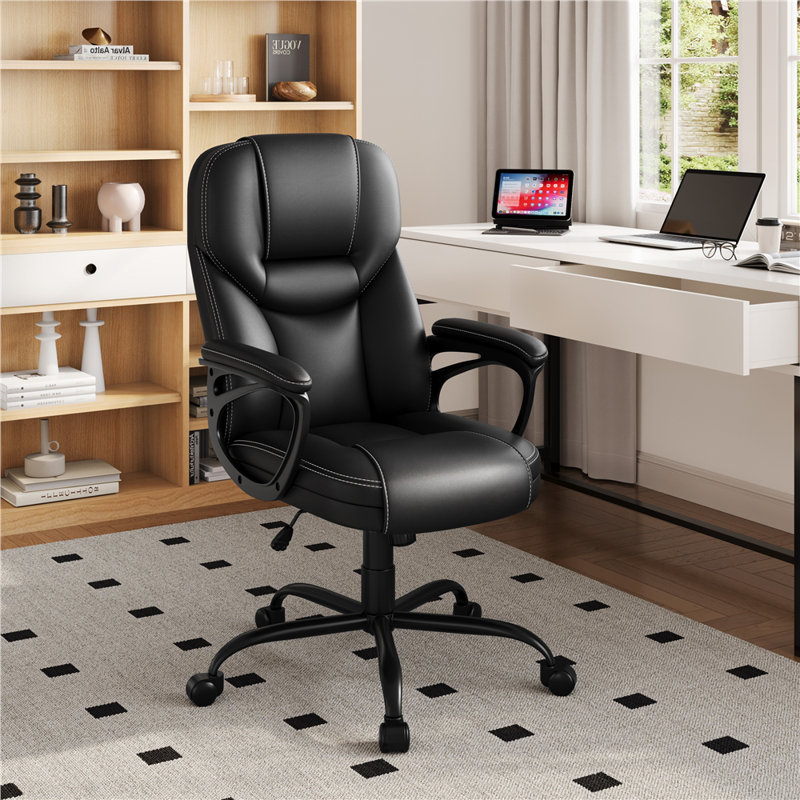 Yaheetech Executive Chair and Task Chair with Headrest, Black