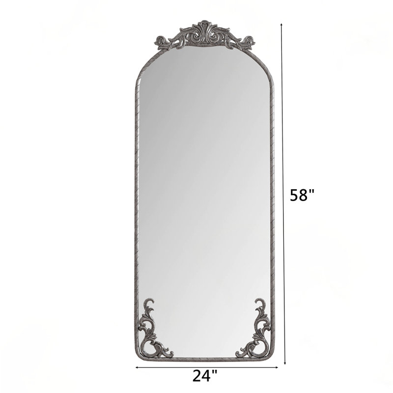 Retro Home Decor Mirror Full Body Mirror, Antique Silver