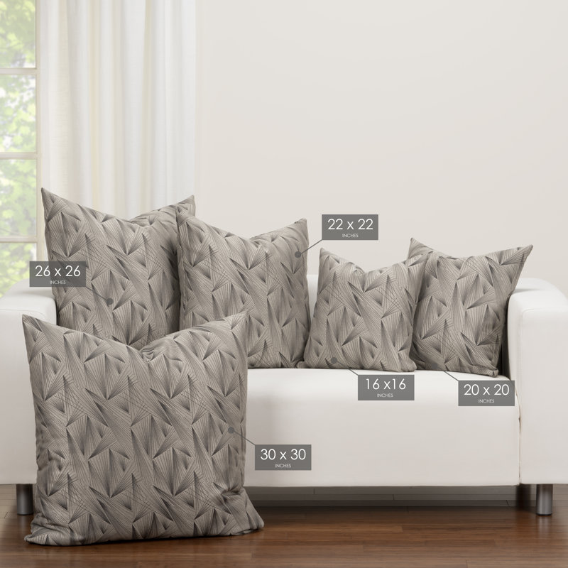 F Scott Fitzgerald  Fine Point Graphite Square Pillow Cover & Insert, 16" x 16", Silver/Brown, Polyester/Polyfill