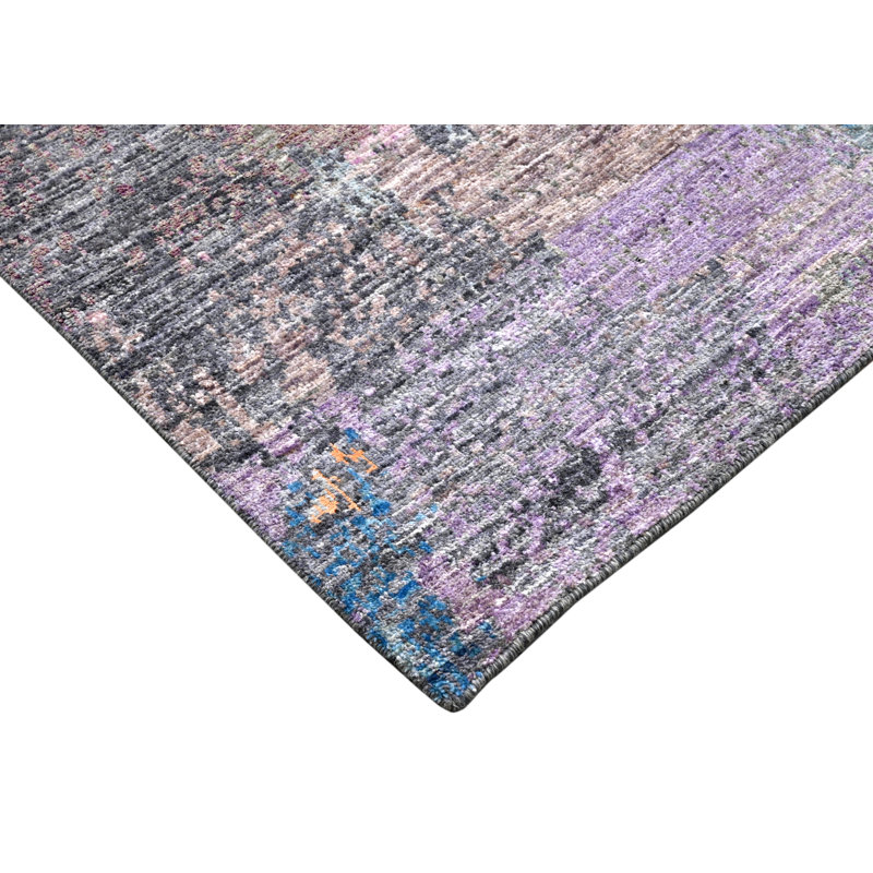 Handwoven High-Quality Purple/Blue/Gray Area Rug