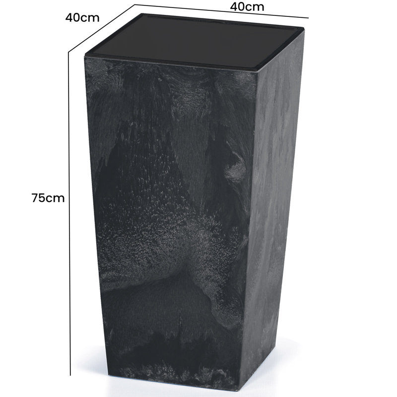 Baxman Planter, Anthracite, 61cm H x 32.5cm W x 32.5cm D