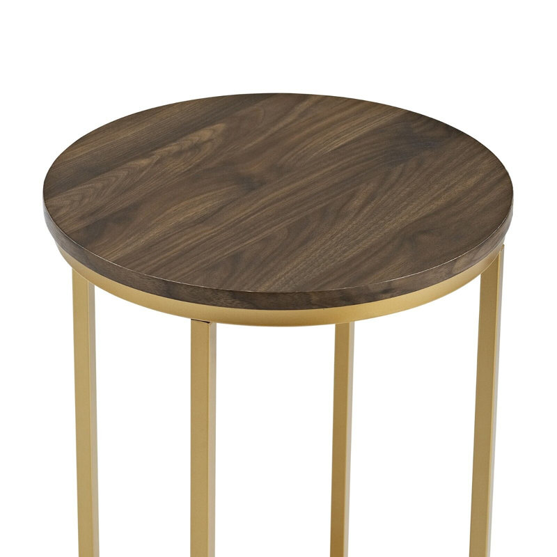 Mugsy Cross Legs End Table, Gold, White Marble