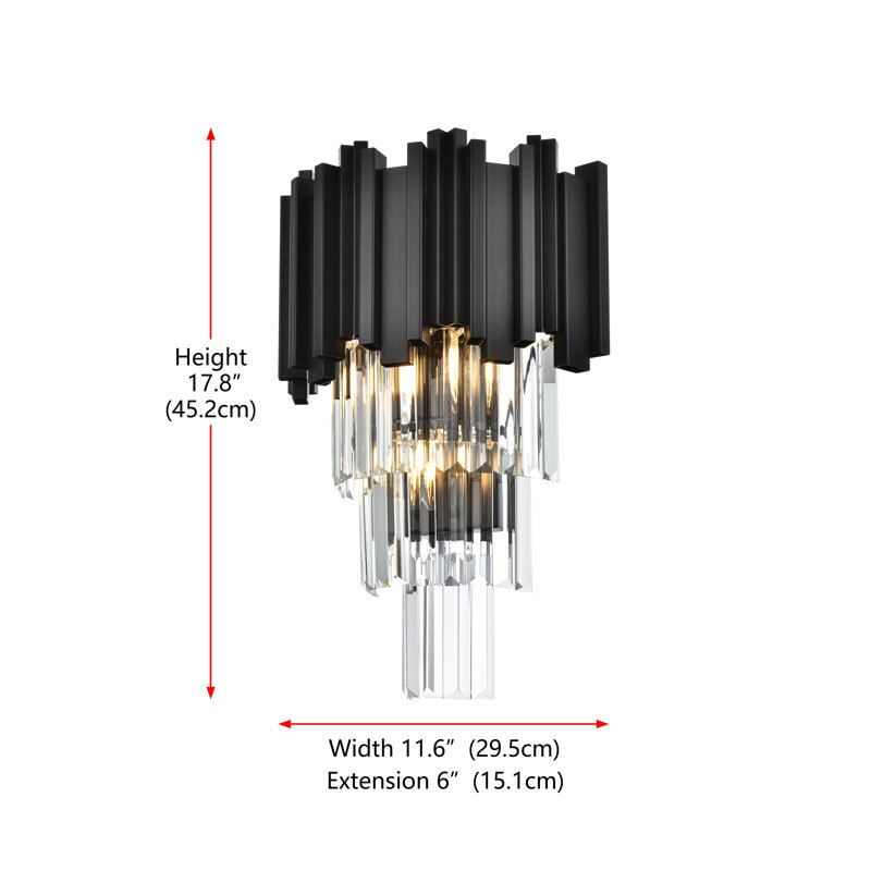 Lenora 12 inch Wall Sconce , Black