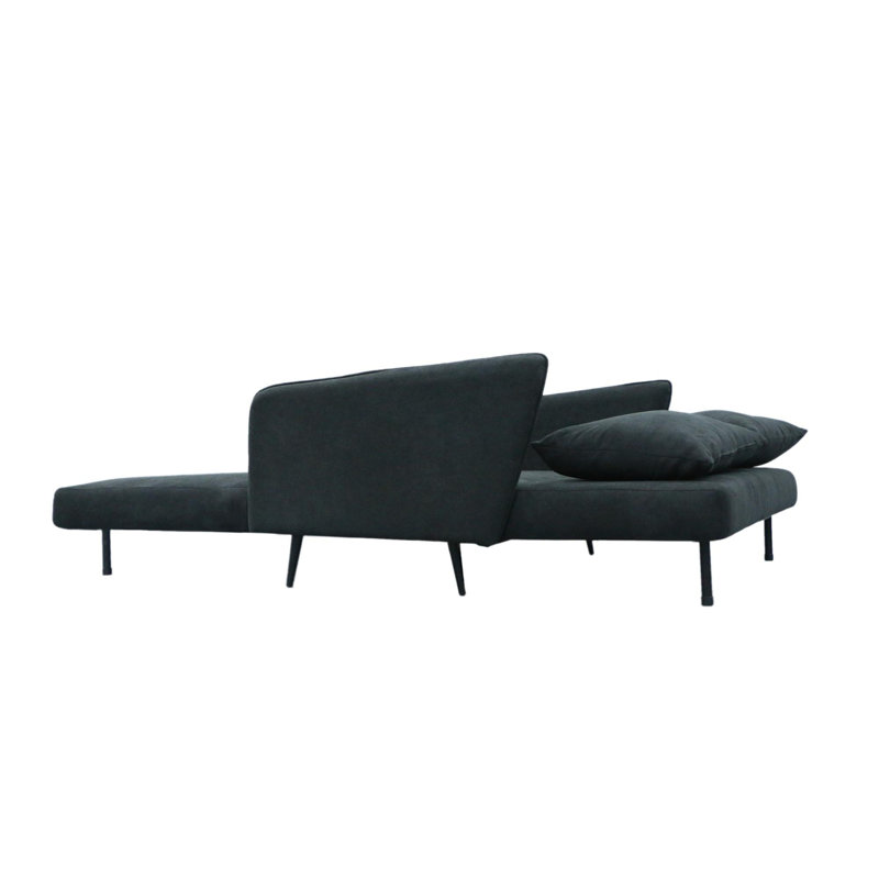 Causeuse convertible en tissu, Noir
