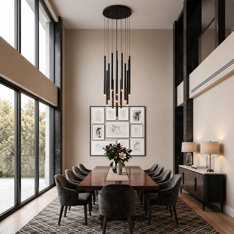 Baileyton 13 - Light Cluster Pendant, Matte Black