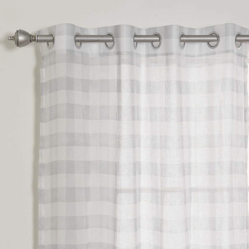 Panneaux de rideaux transparents à oeillets Wabasso, Gris