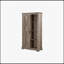 Grande armoire de rangement à porte de grange avec tablettes ouvertes et cachées, style campagnard rustique pour la cuisine et l'organisation à la maison-1217629254