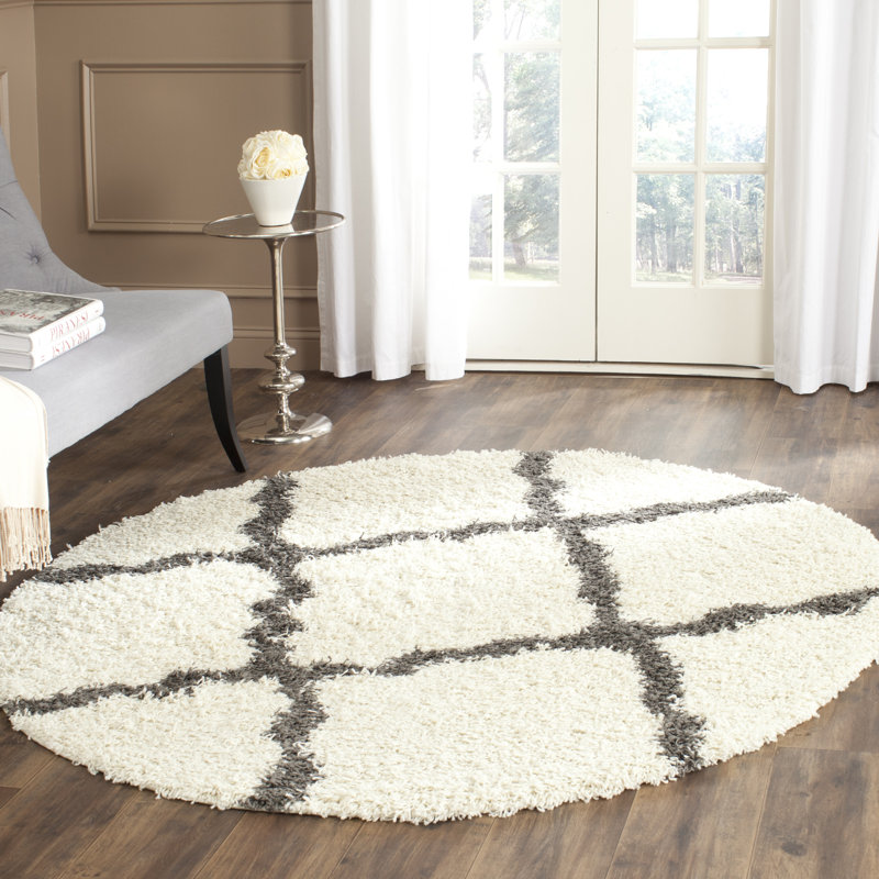 Alonnah Shag Performance Geometric Rug, Round 10'