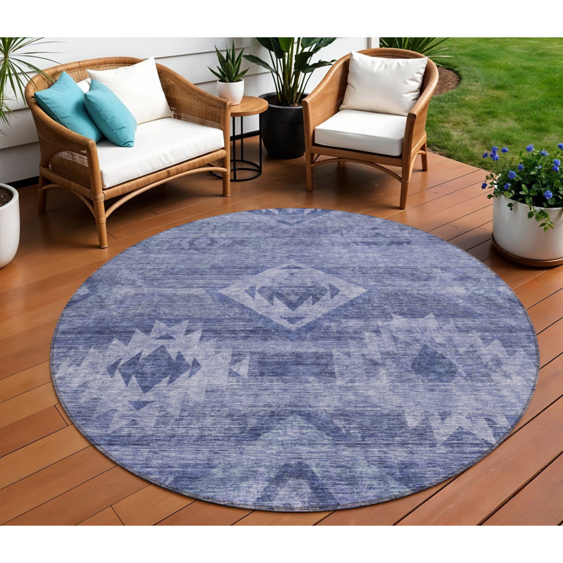 Tapis rond lavable intérieur sud-ouest 8 pi HomeRoots