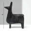 Sculpture de lama à nervures noires - Figurine de table contemporaine en aluminium | 6 po x 8 po