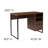 Henny Rustic Coffee Wood Grain Finish Computer Desk with Metal Frame