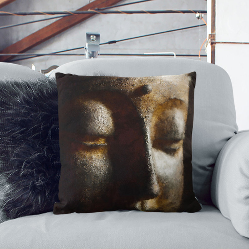 Square Throw Cushion, 40cm H x 40cm W x 15cm D, Stone