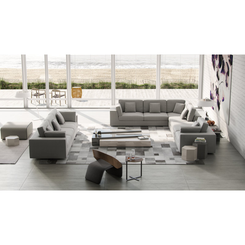 Ensemble de canapé modulaire en tissu Perry, Gris, H 34 po x l 134 po x P 41 po, 3