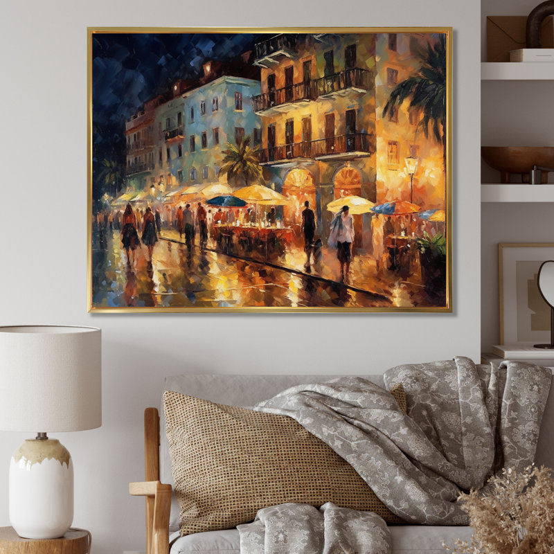 «Ruedy Brown and Green Gleaming Facades II», reproduction sur toile, Cadre flottant doré, H 30 po x l 40 po x P 1,5 po