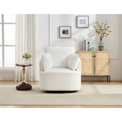 Chaise pivotante rembourrée en velours côtelé