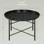 Table basse ronde en métal rétro avec plateau martelé, polyvalente et robuste pour le salon et la chambre à coucher-1068738800