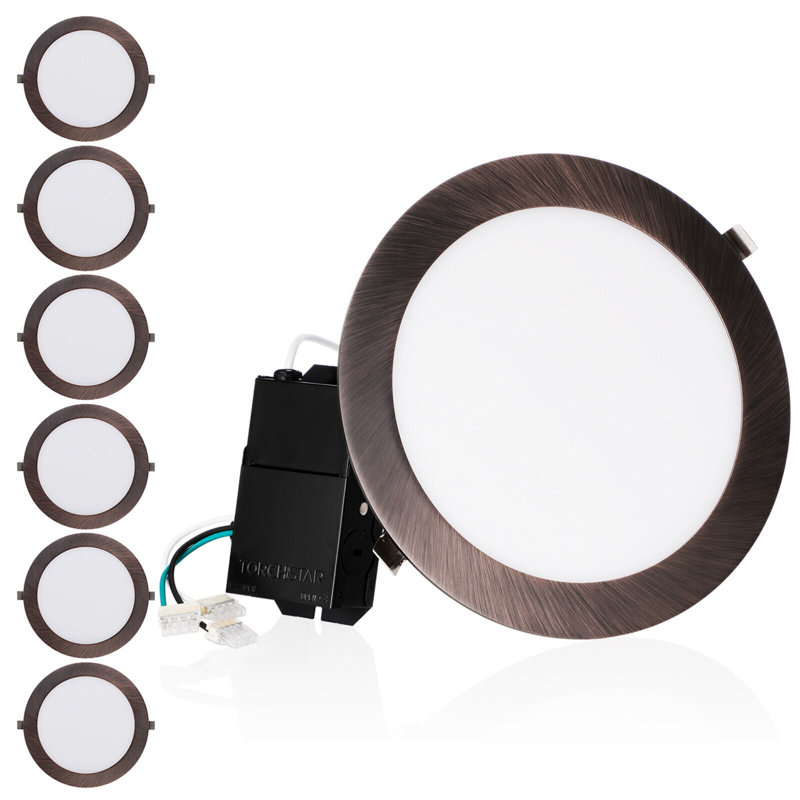 Luminaire encastré ultra-mince à DEL de 18 W et 8 pouces avec J-Box, 4000K, panneau de lumière mince à intensité variable