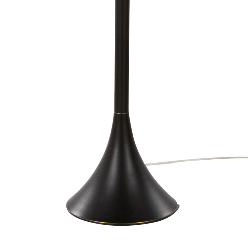 Contemporary Metal Floor Lamp, Black, Beige
