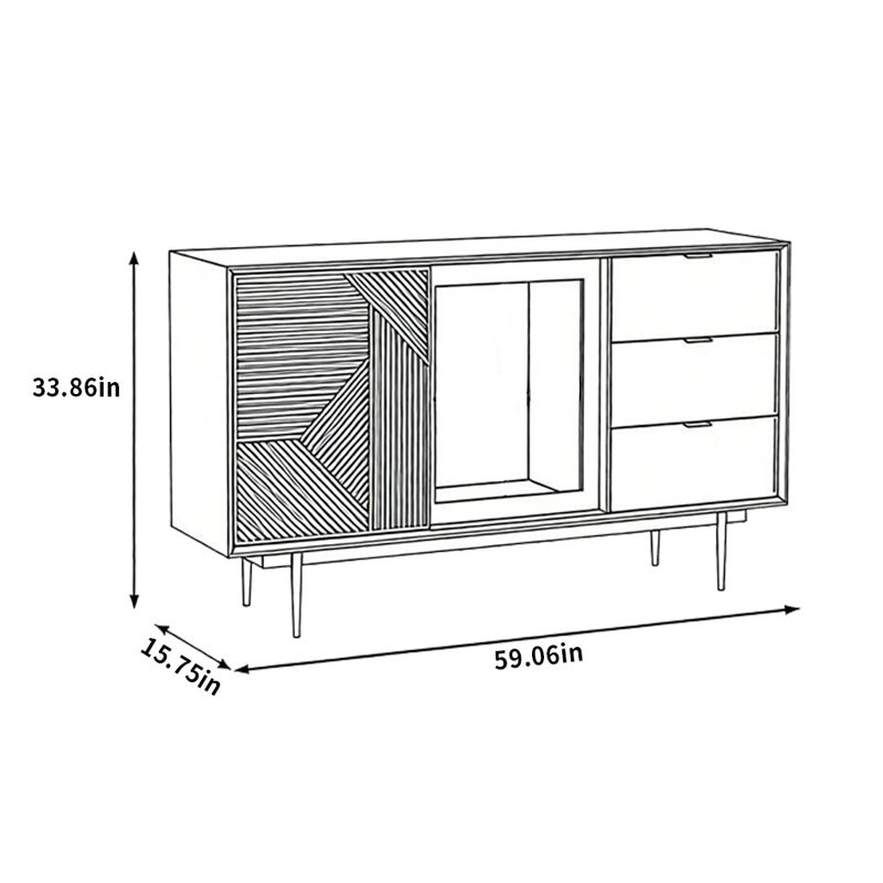 Un buffet mural pour petit appartement, Brun