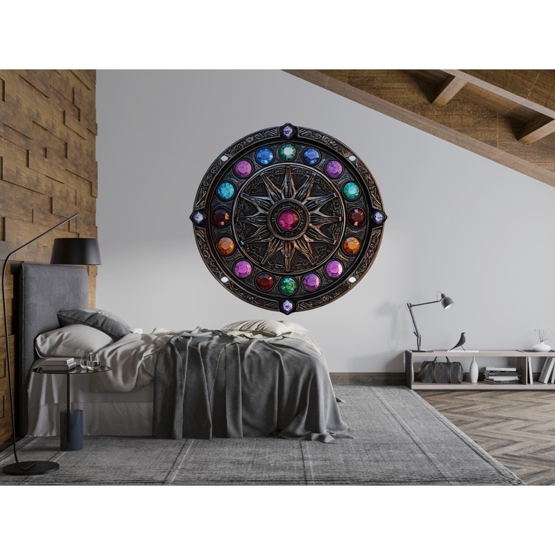 Art mural mystique, boussole mystique, décor de rune joyau, art mural gothique fantastique 434Mv, H 10 po x l 10 po