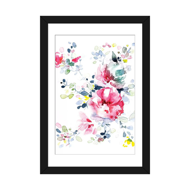 Bloom, impression sur toile tendue, H 24 po x l 16 po x P 1 po, Papier avec cadre noir, Blanc