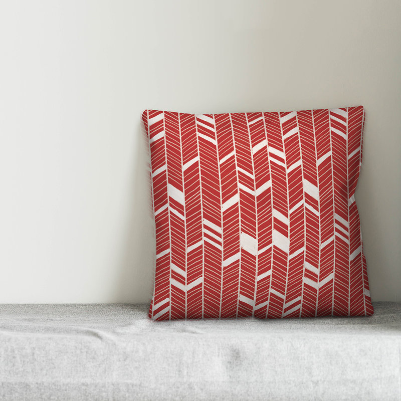 Chevron Throw Pillow, Red, 20" x 20"