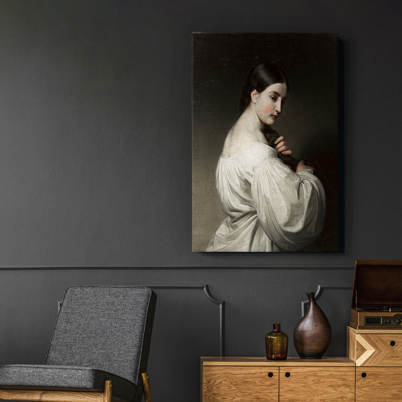 «Vintage Portrait Print», impression sur toile tendue, H 37 po x l 25 po