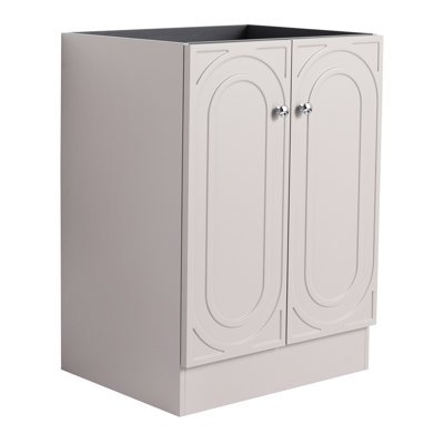 Meuble-lavabo autoportant moderne 24 po avec contreplaqué - aspect kaki à fermeture en douceur