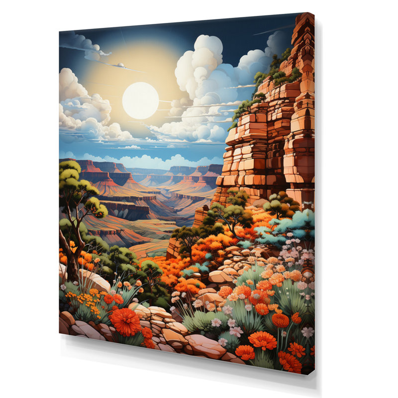 Quantrill Canyon Landscape Pointillism III - reproduction, Toile tendue, H 20 po x l 12 po x P 1 po