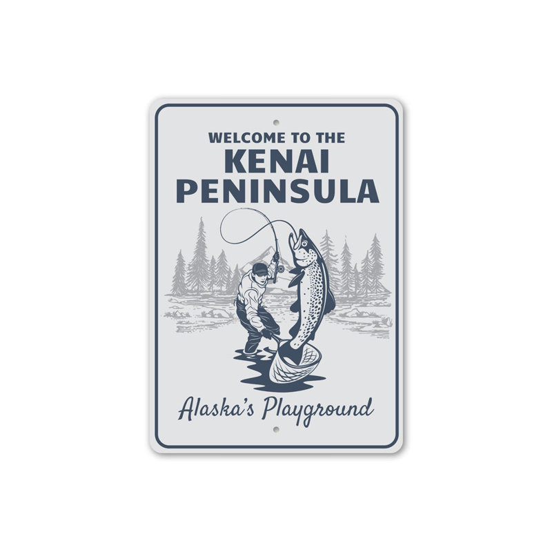 Plaque en aluminium de la péninsule de Kenai, H 18 po x l 12 po x P 0,06 po